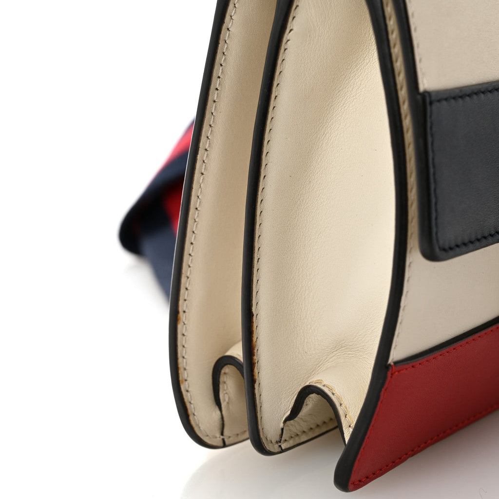 Calfskin Bamboo Web Mini Dionysus Top Handle Bag White Blue Hibiscus Red wholesalehk.shop