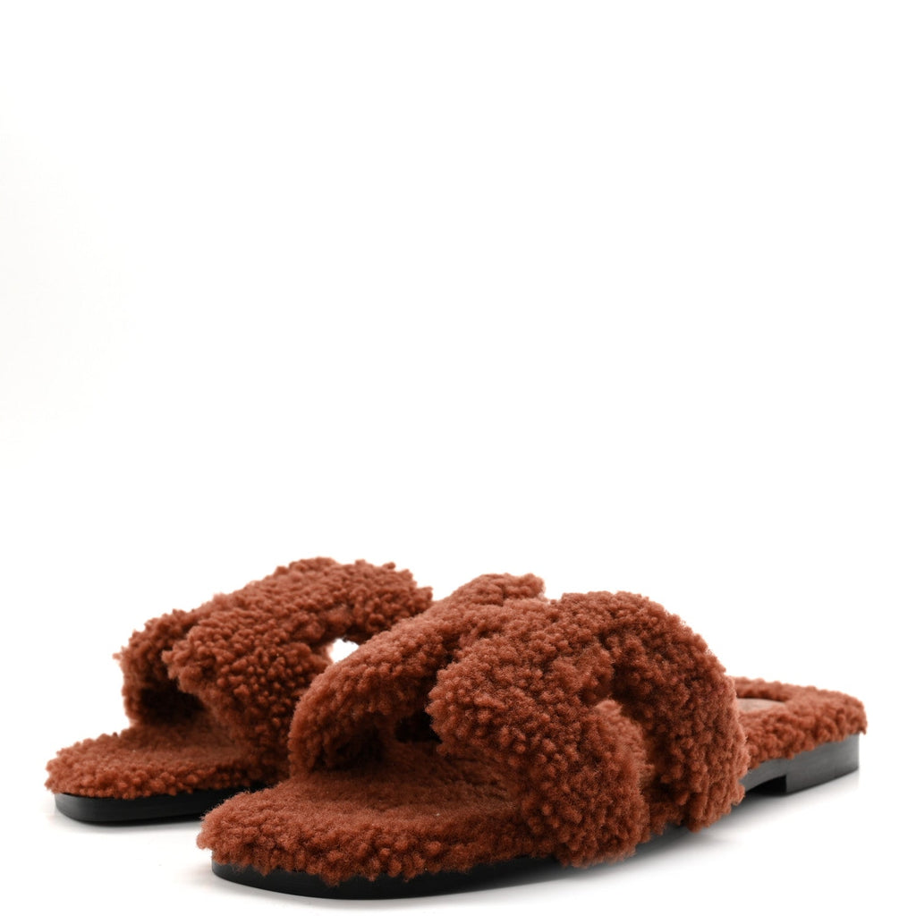 Woolskin Oran Sandals 37 Cognac wholesalehk.shop