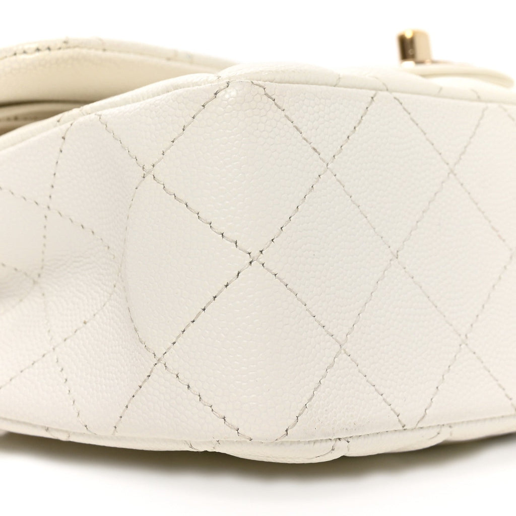 Caviar Quilted Small Double Flap White wholesalehk.shop
