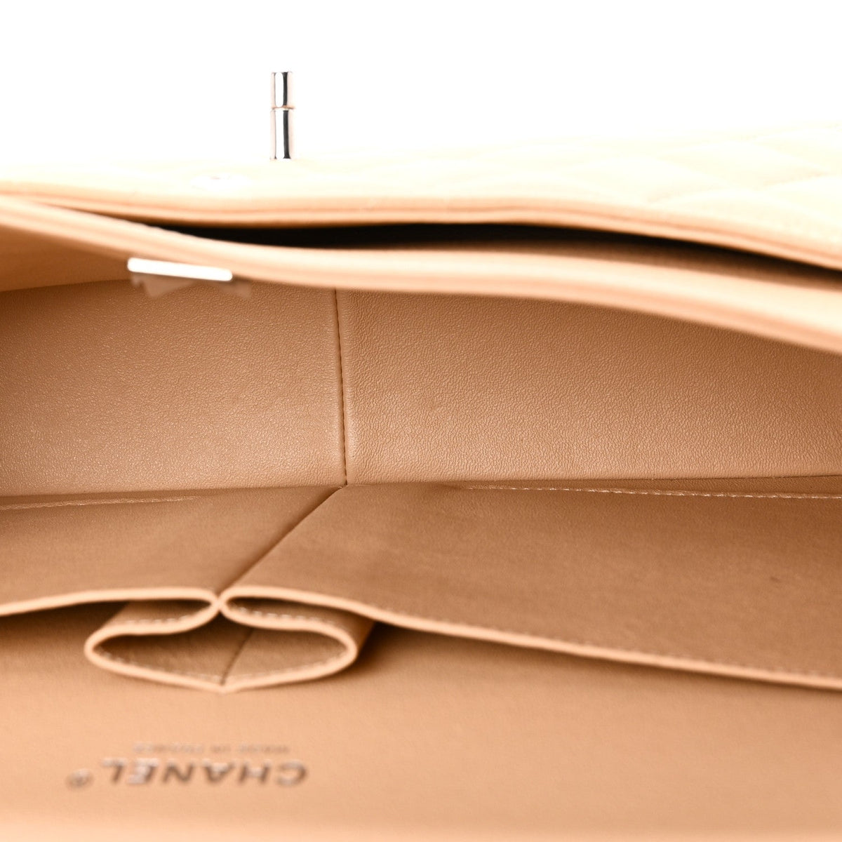 Caviar Quilted Jumbo Double Flap Beige wholesalehk.shop