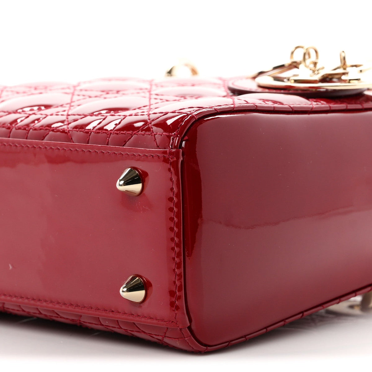 Patent Cannage Small Lady Dior Cherry Red wholesalehk.shop