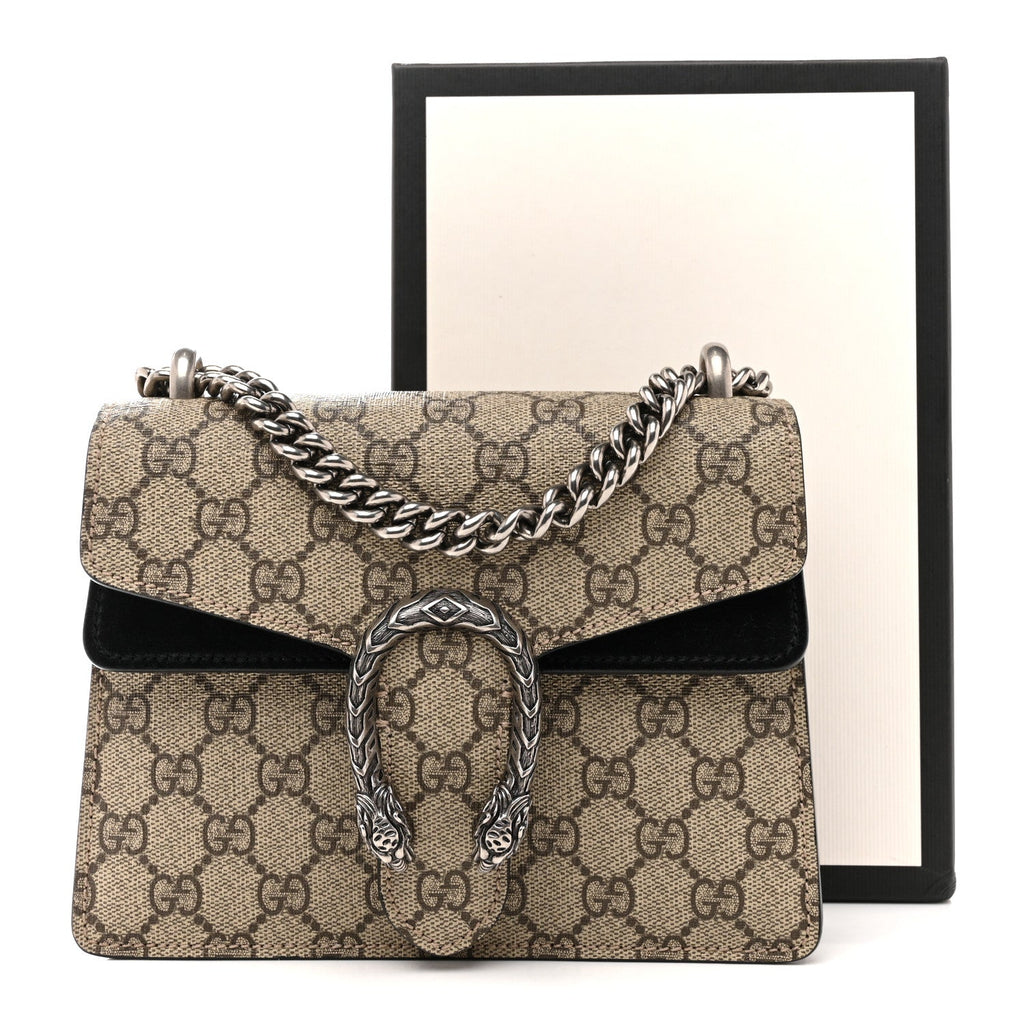 GG Supreme Monogram Mini Dionysus Shoulder Bag Black wholesalehk.shop