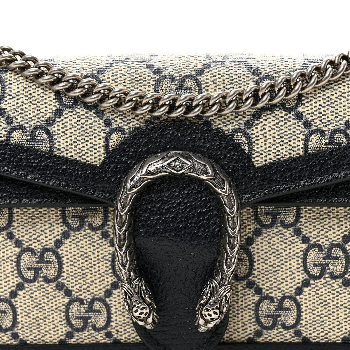 GG Supreme Monogram Textured Dollar Calfskin Super Mini Dionysus Shoulder Bag Beige Blue wholesalehk.shop
