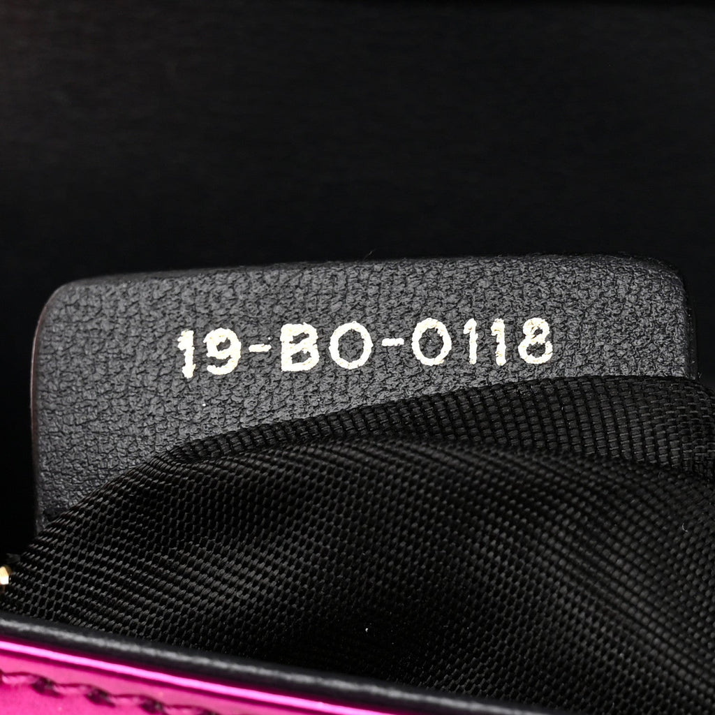 Metallic Patent Micro-Cannage Diorama Wallet on Chain Pouch Pink ¡§ Direct shipment via from wholesalehk.shop