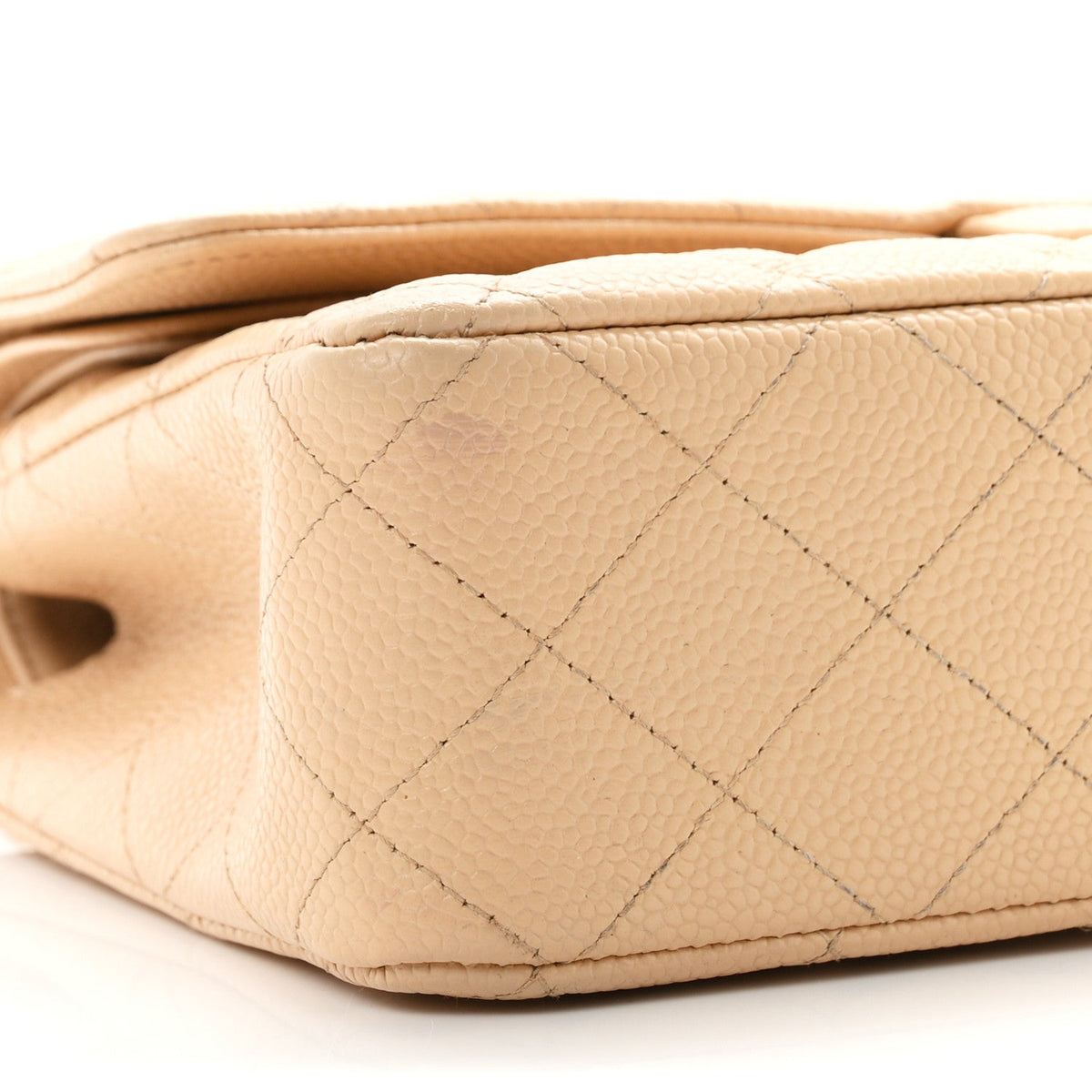 Caviar Quilted Medium Double Flap Beige wholesalehk.shop