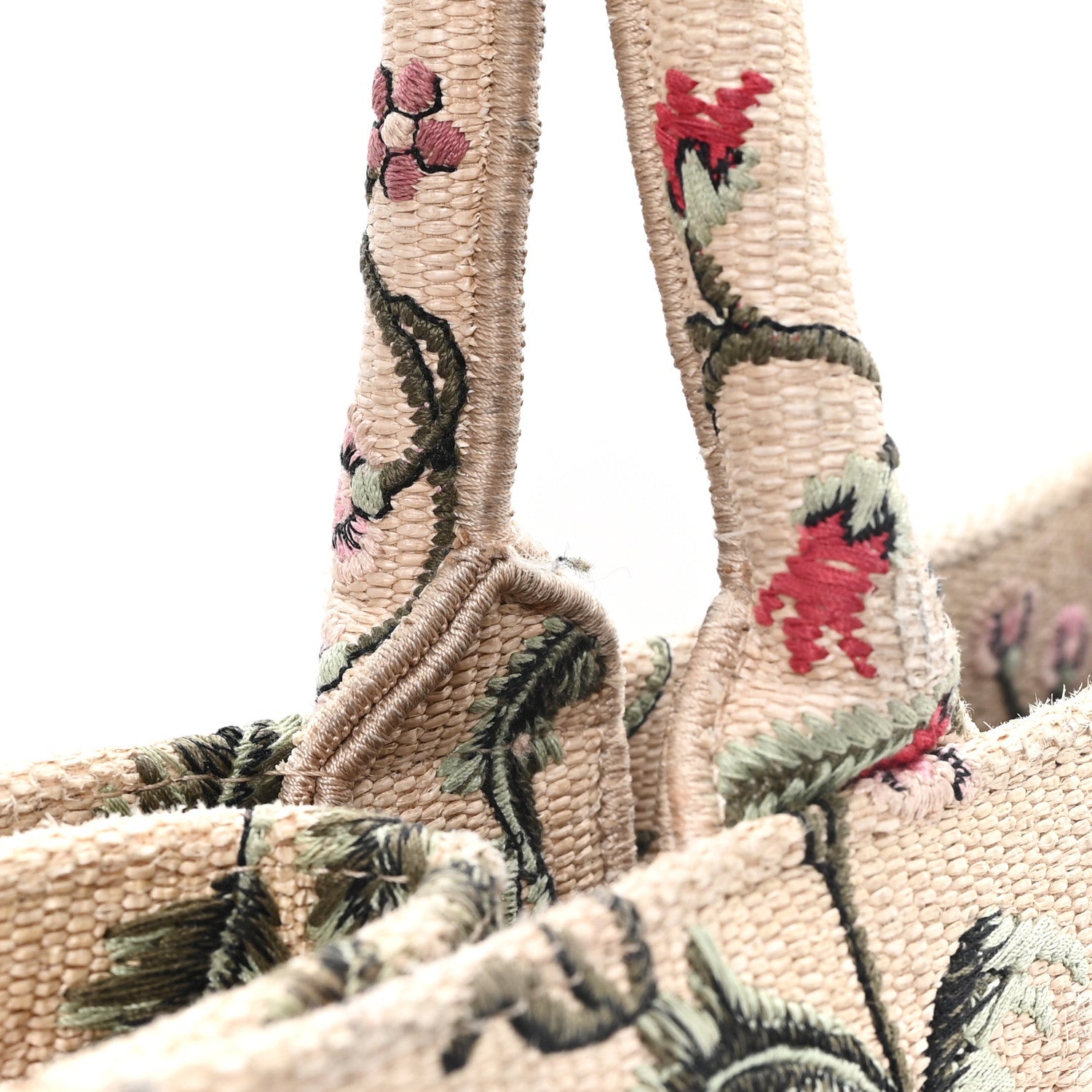 Raffia Embroidered Petites Fleurs Medium Book Tote Natural £¨ Direct shipment via from wholesalehk.shop