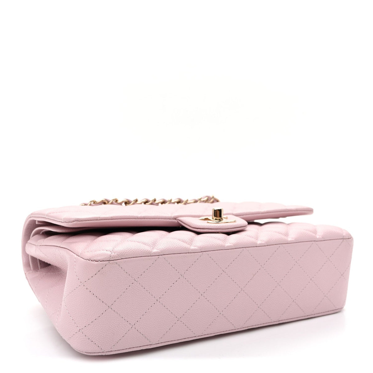Caviar Quilted Medium Double Flap Light Pink wholesalehk.shop