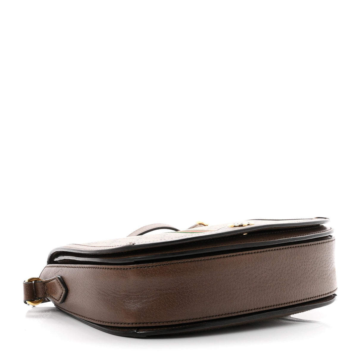 GG Supreme Monogram Web Small Ophidia Flap Messenger Bag Brown wholesalehk.shop