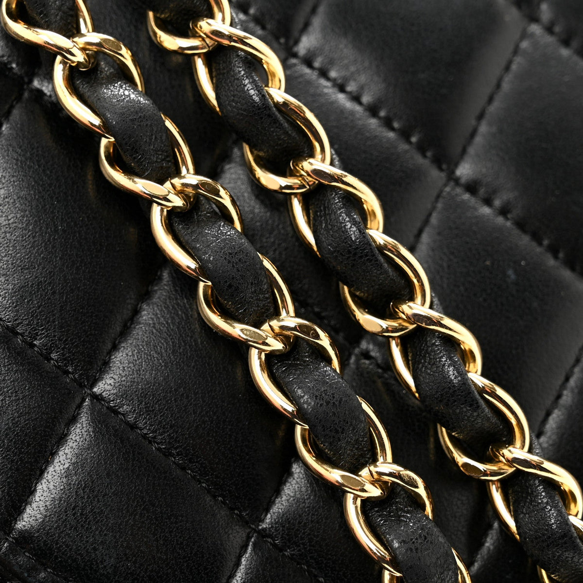 Lambskin Quilted Medium Double Flap Black wholesalehk.shop