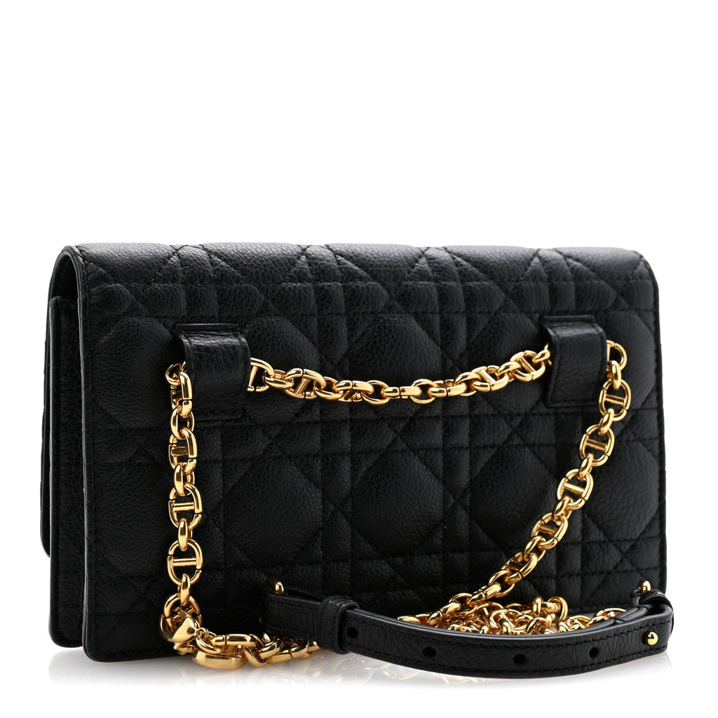 Supple Calfskin Cannage Caro Belt Pouch with Chain Black wholesalehk.shop