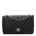 Caviar Quilted Jumbo Double Flap Black wholesalehk.shop