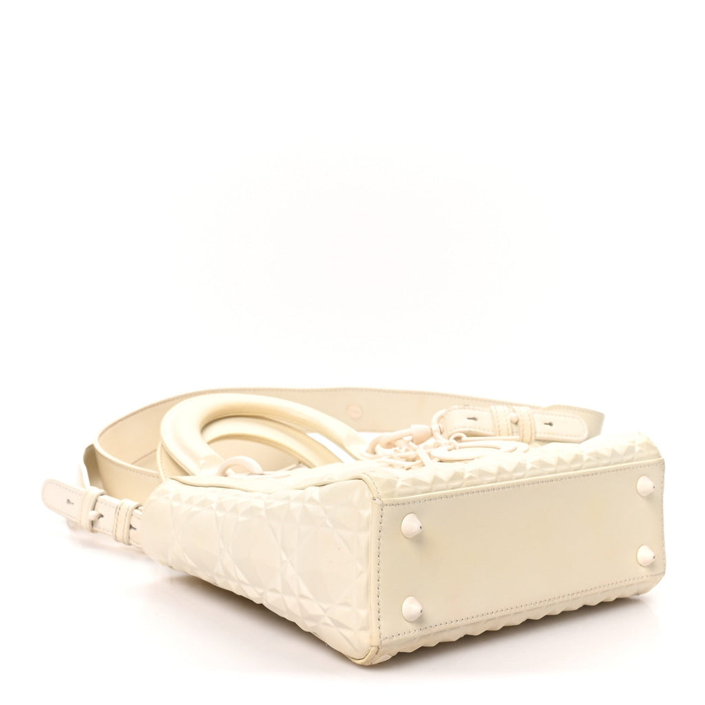 Calfskin Cannage Diamond Small My ABCDior Lady Dior White wholesalehk.shop