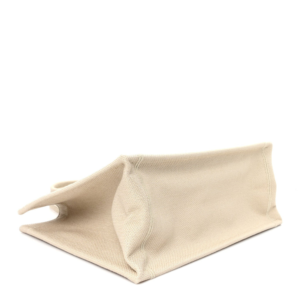 Canvas Embroidered Medium Book Tote With Strap Beige Pink Black £¨ Direct shipment via from wholesalehk.shop