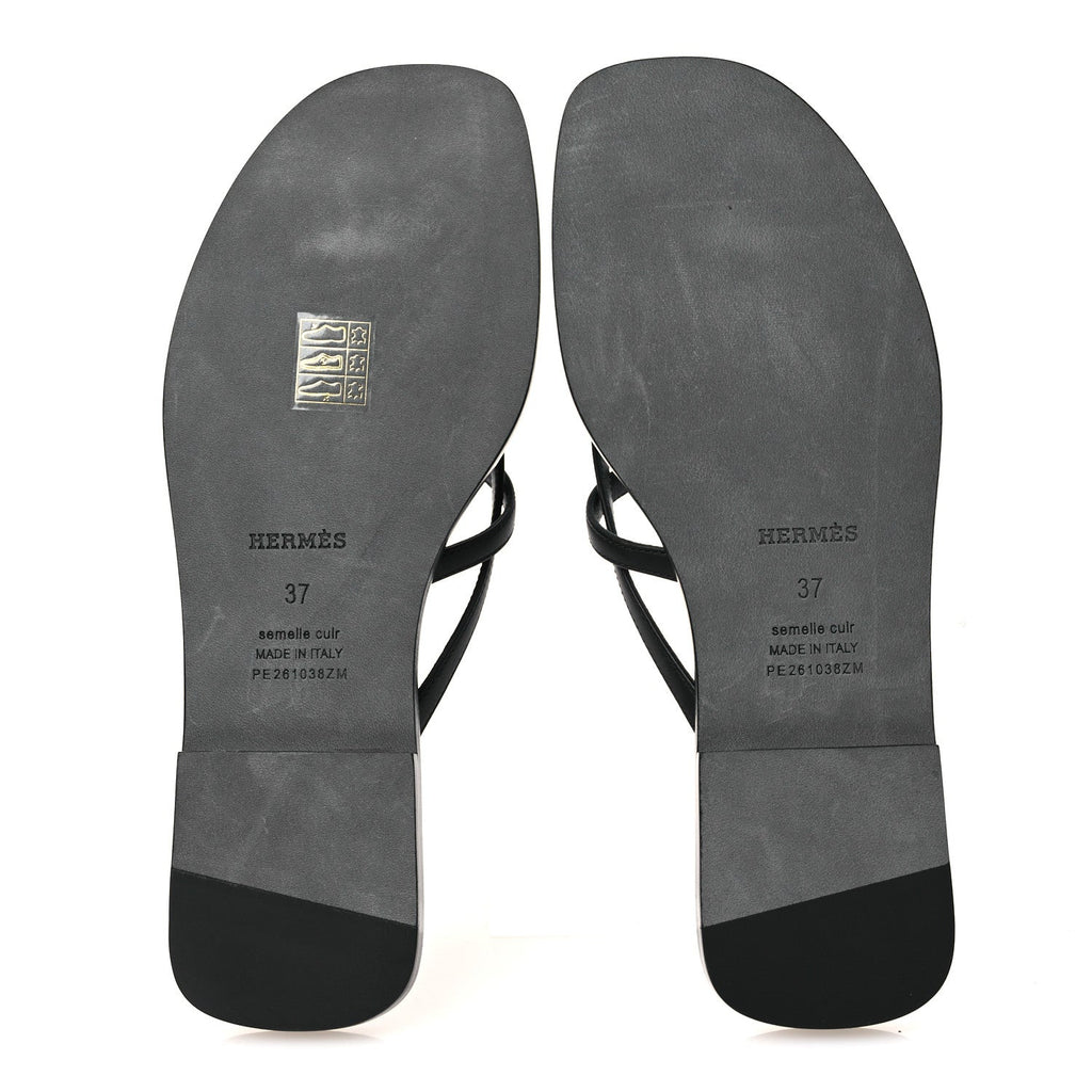 Calfskin Miss Sandals 37 Black wholesalehk.shop