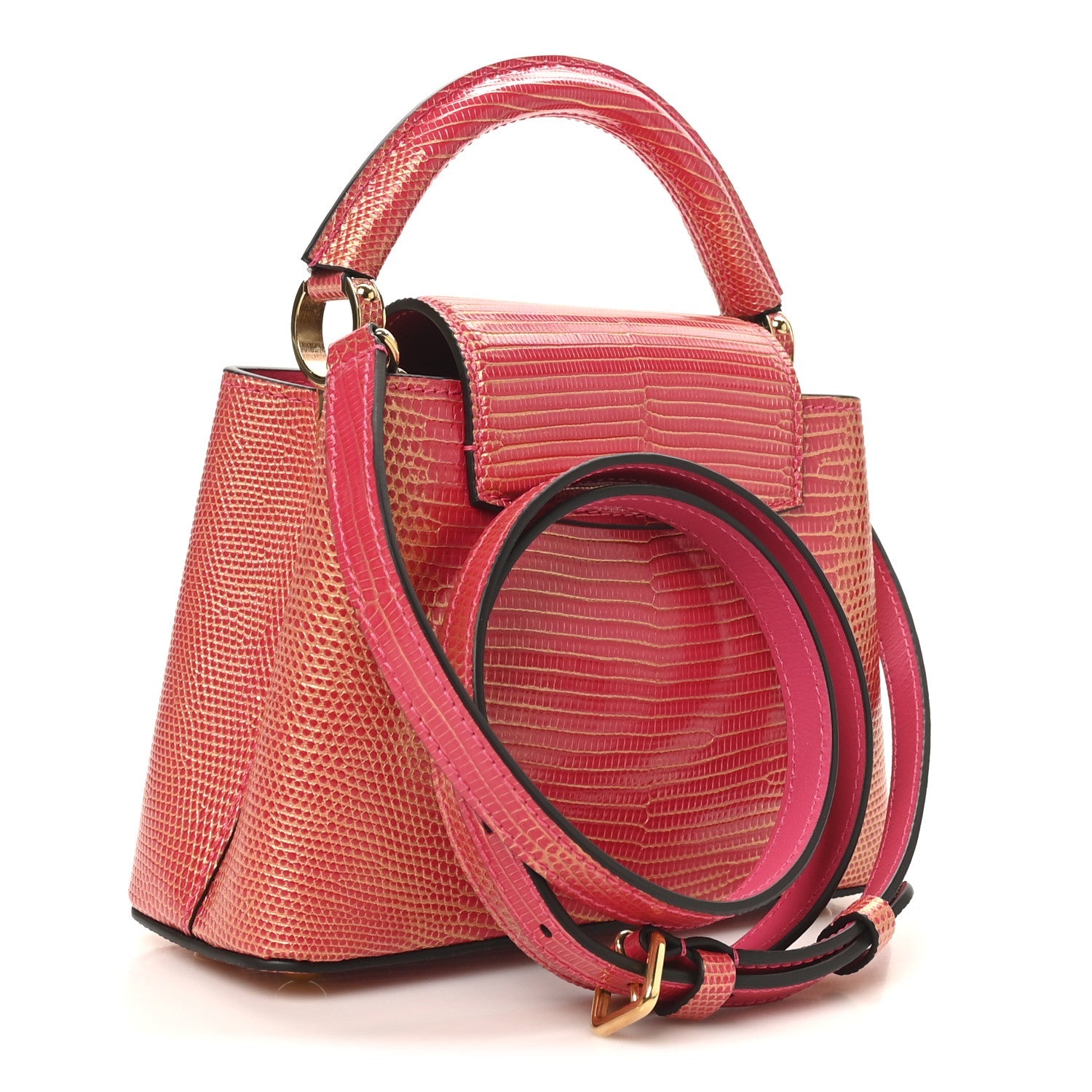 Metallic Lizard Capucines Mini Fuchsia Gold £¨ Direct shipment via from wholesalehk.shop