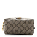 Soft GG Supreme Monogram Calfskin Medium Ophidia Cosmetic Case Beige Ebony New Acero wholesalehk.shop