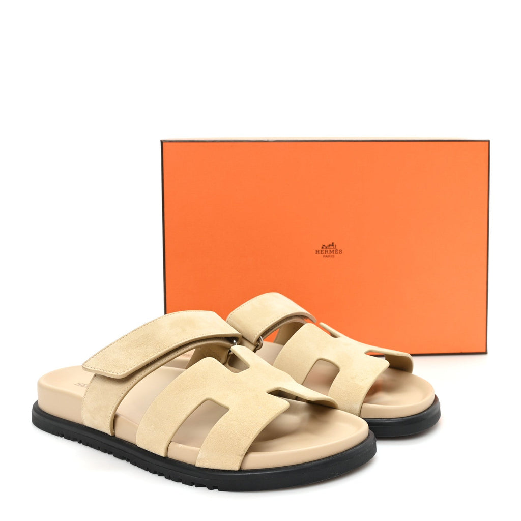 Suede Goatskin Womens Chypre Sandals 38 Beige Sable wholesalehk.shop