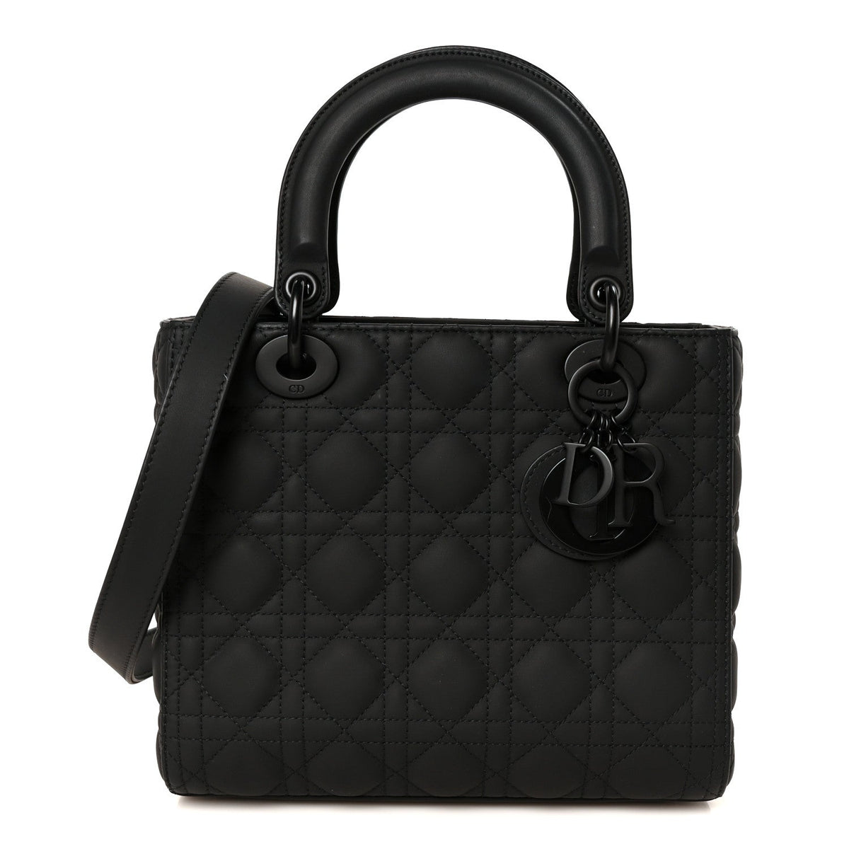 Ultra Matte Calfskin Cannage Medium Lady Dior Black wholesalehk.shop
