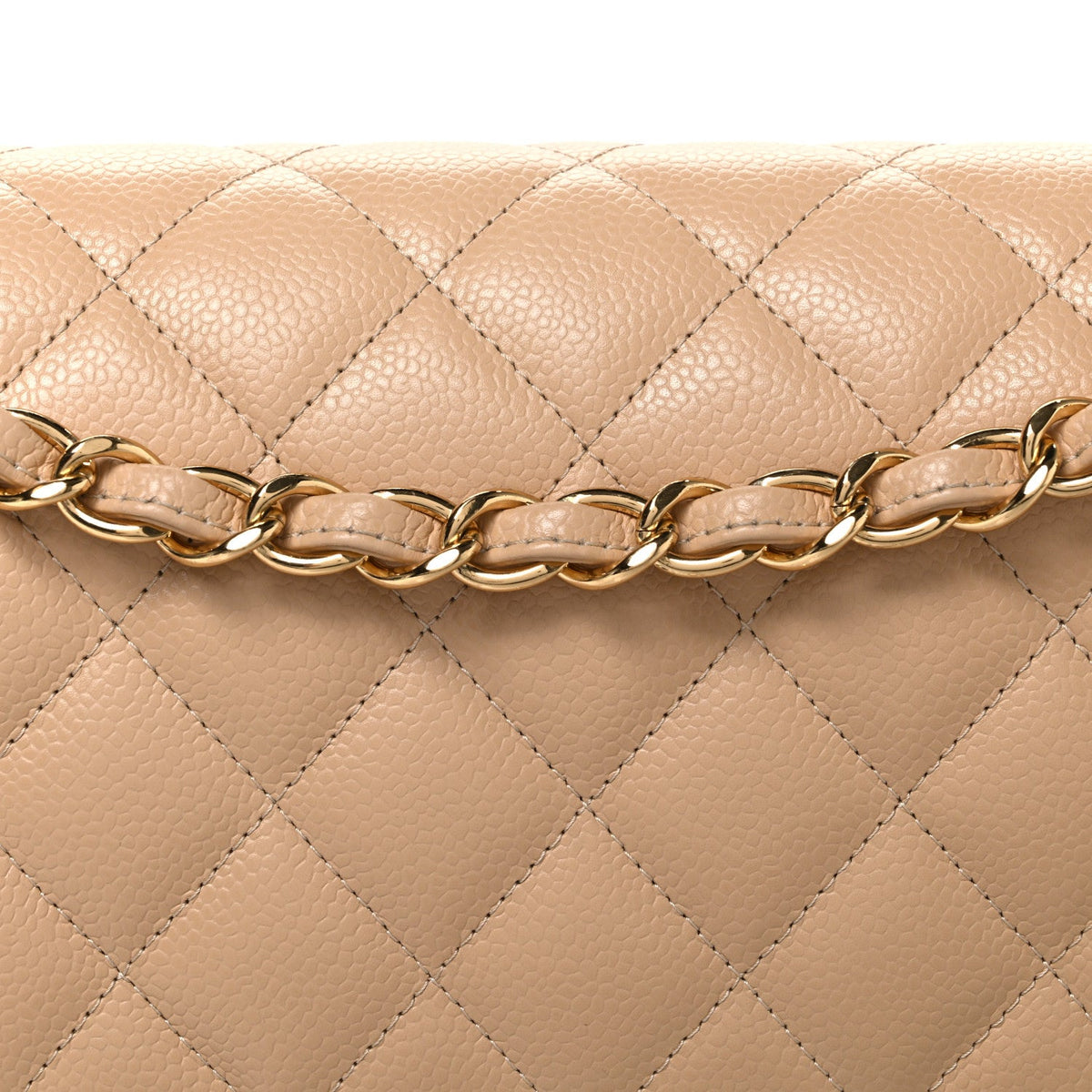 Caviar Quilted Jumbo Double Flap Beige wholesalehk.shop
