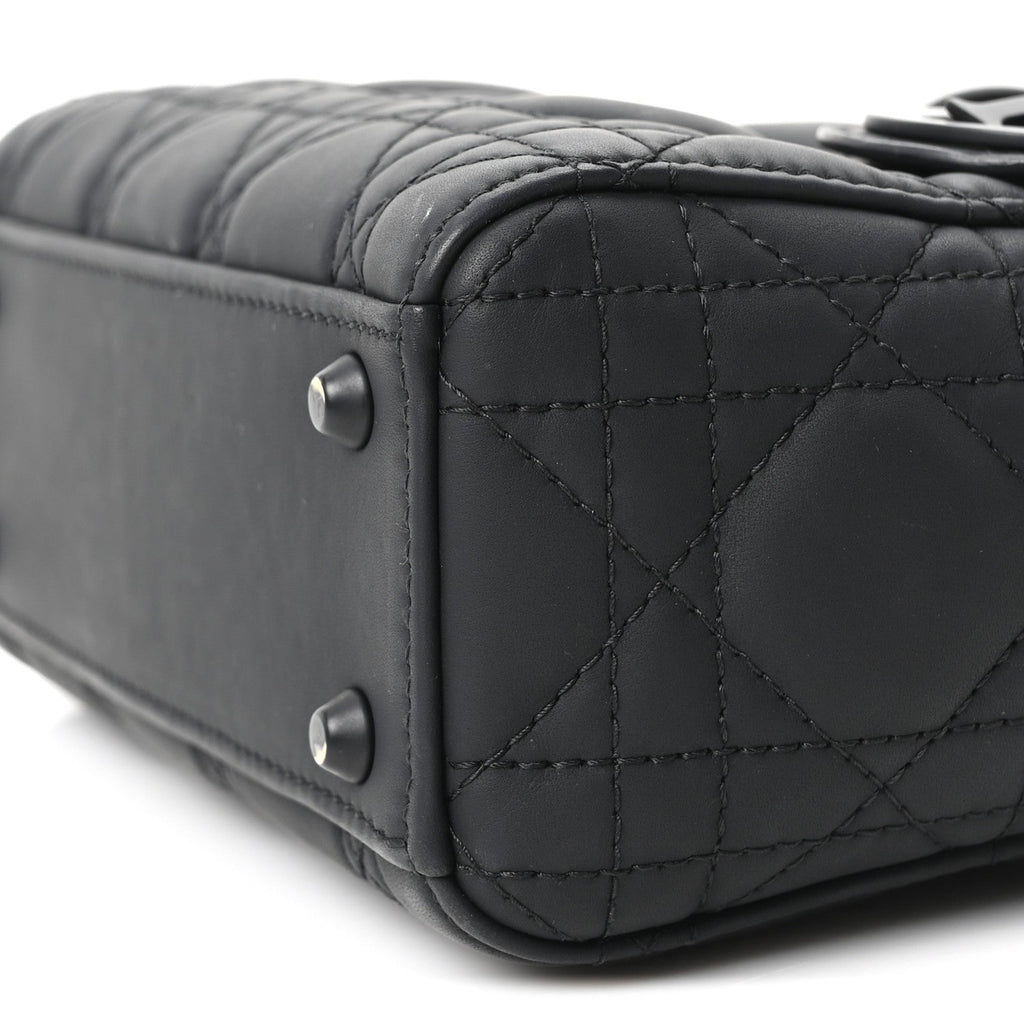 Ultra Matte Calfskin Cannage Mini Lady Dior Black wholesalehk.shop