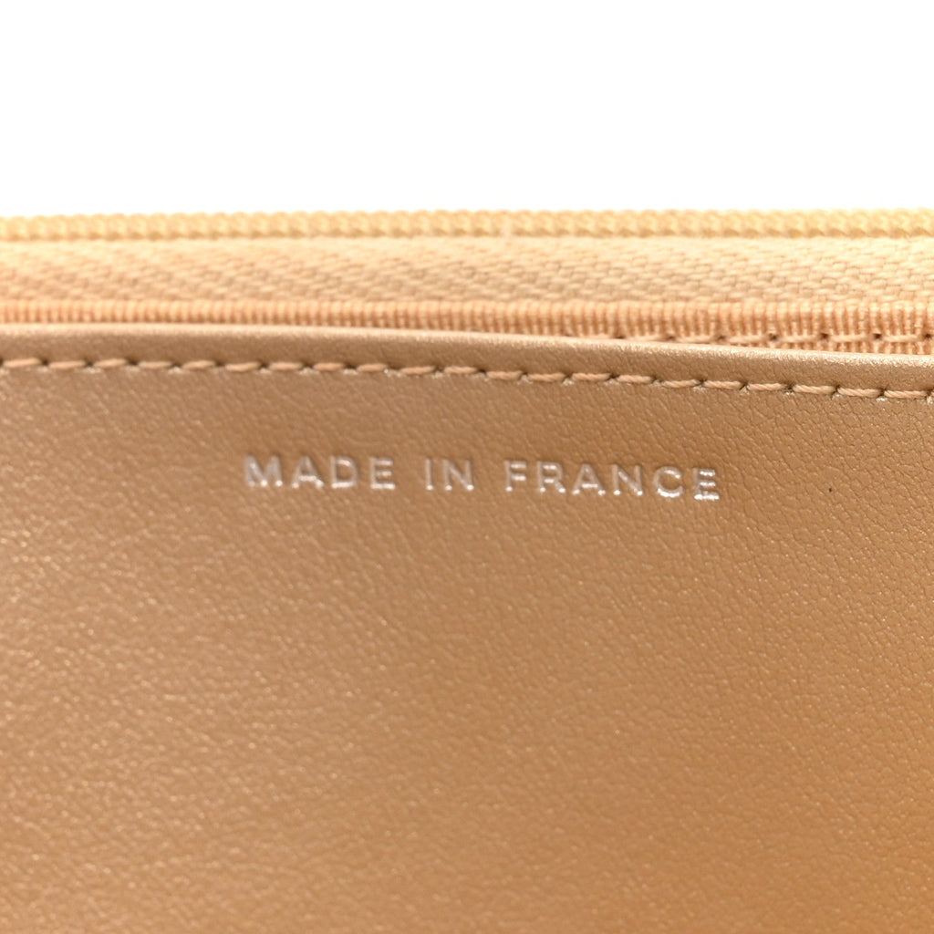 Metallic Lambskin Quilted Wallet On Chain WOC Gold Black wholesalehk.shop