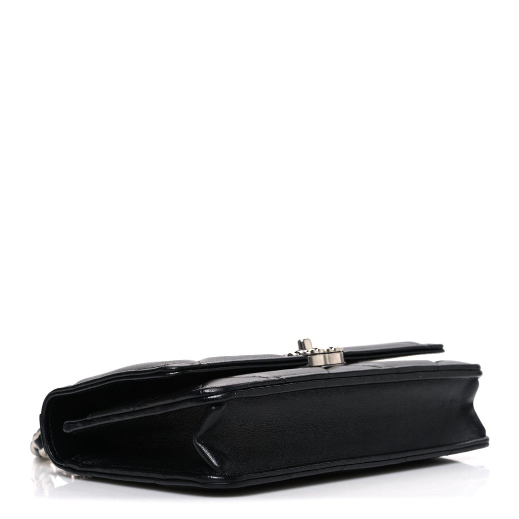 Lambskin Quilted Chanel 19 Wallet On Chain WOC Black wholesalehk.shop