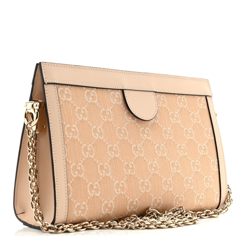 Summer Denim Calfskin GG Monogram Small Ophidia Chain Shoulder Bag Souffle Rose wholesalehk.shop