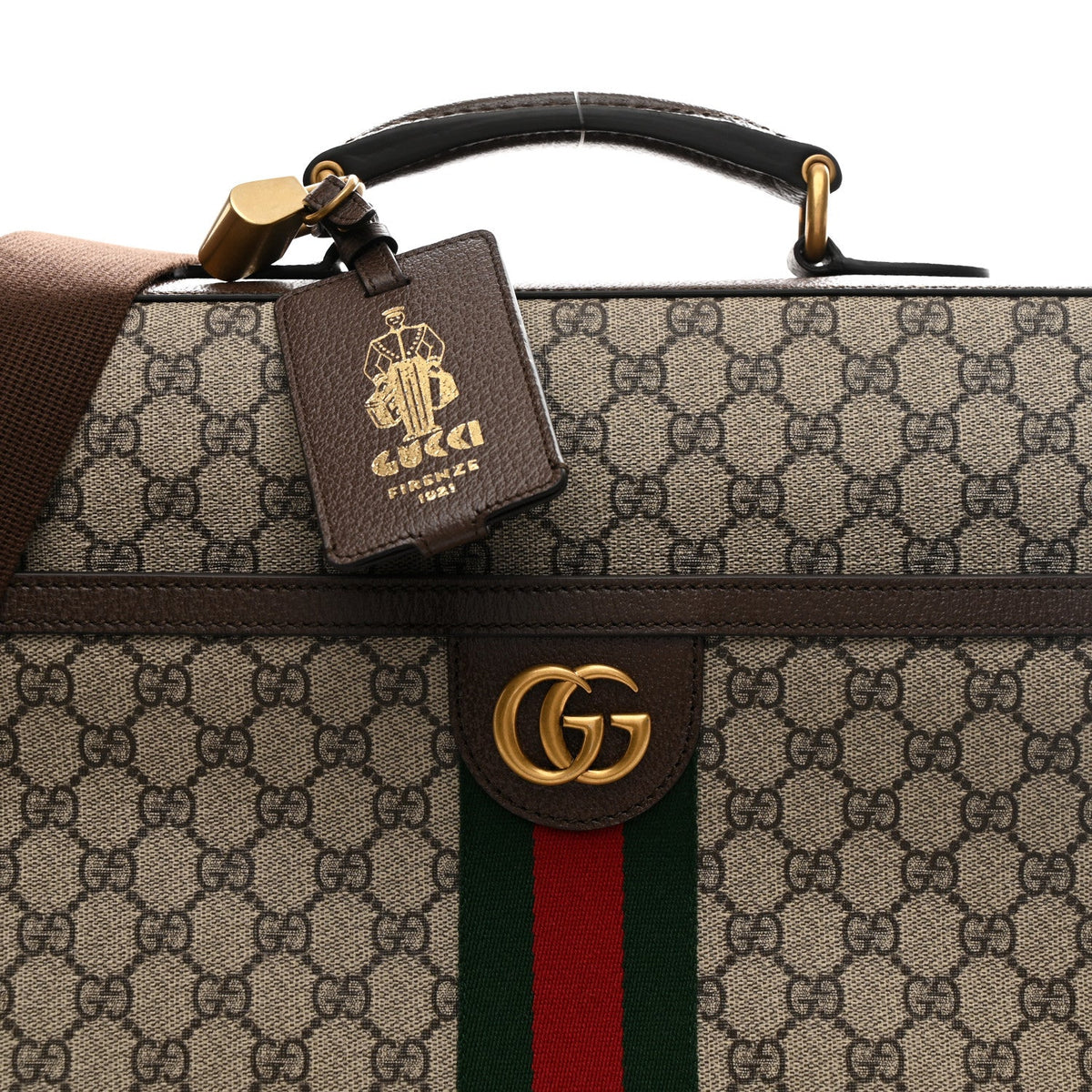 GG Supreme Monogram Textured Dollar Calfskin Web Ophidia Savoy Garment Bag Beige Ebony New Acero wholesalehk.shop