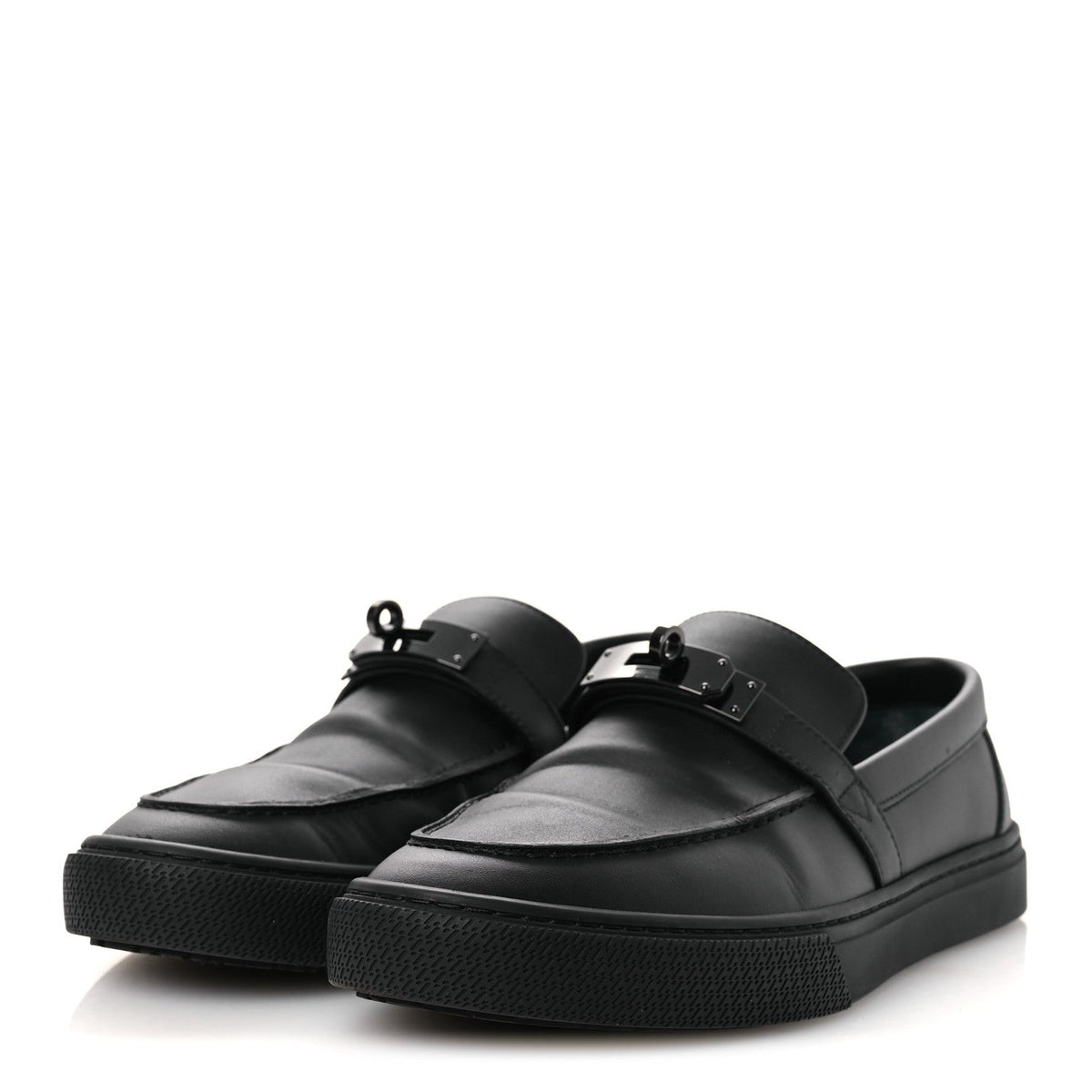 Calfskin Mens Game Slip On Sneakers 40 Black wholesalehk.shop