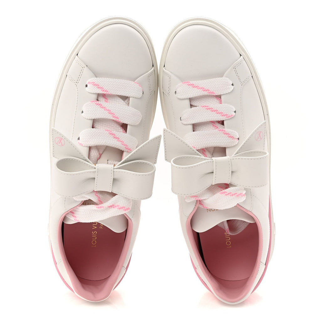 Calfskin Time Out Bow Sneakers 38 White Pink £¨ Direct shipment via from wholesalehk.shop