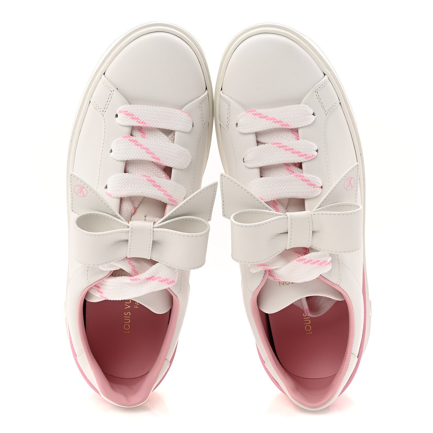Calfskin Time Out Bow Sneakers 38 White Pink £¨ Direct shipment via from wholesalehk.shop