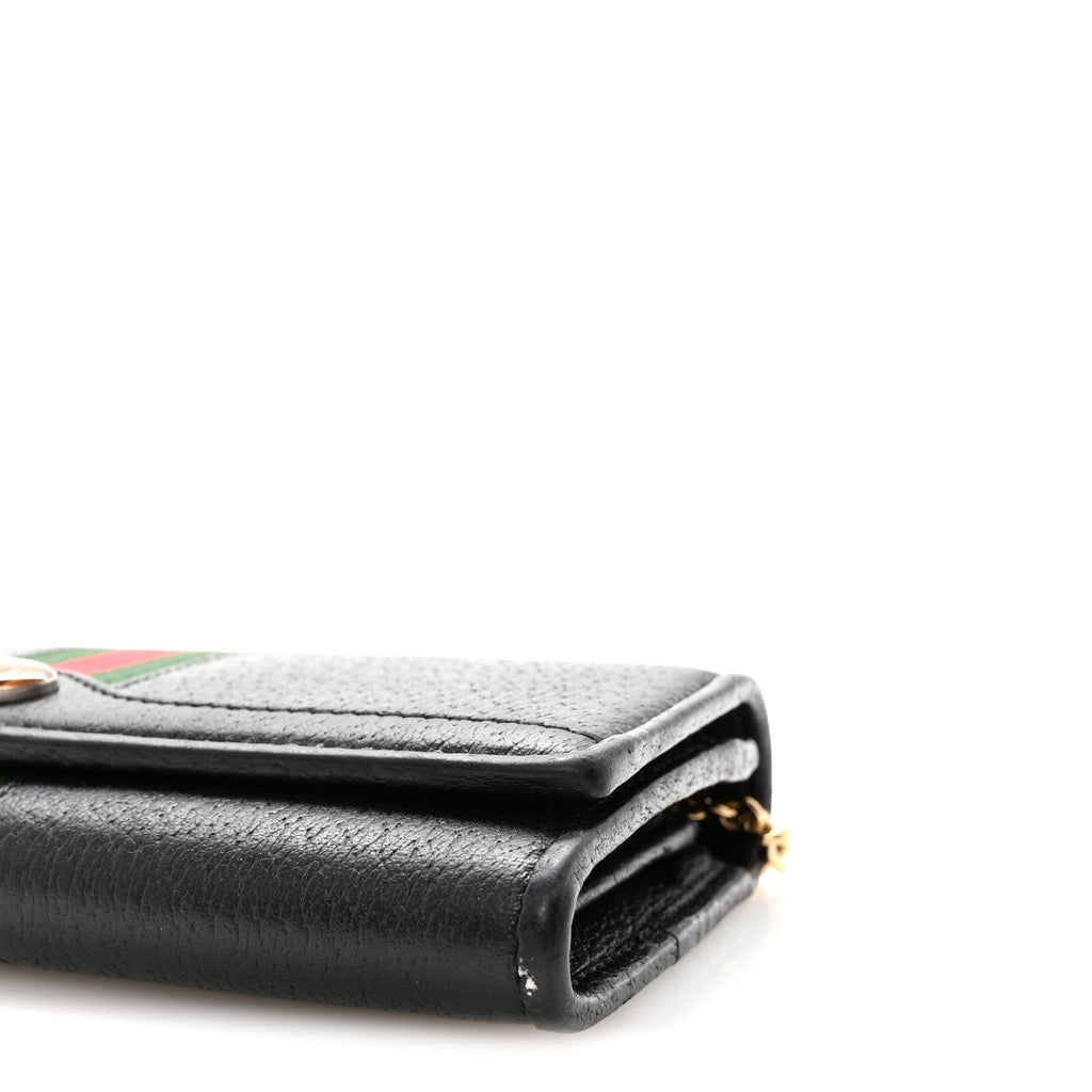 Dollar Calfskin Web Ophidia Wallet On Chain Black wholesalehk.shop