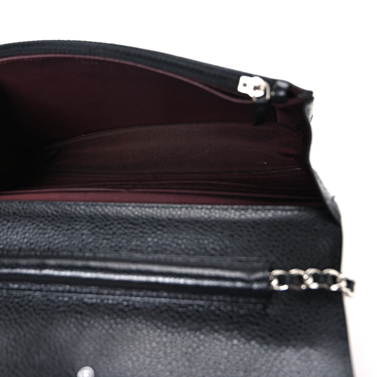Caviar Quilted Wallet On Chain WOC Black wholesalehk.shop