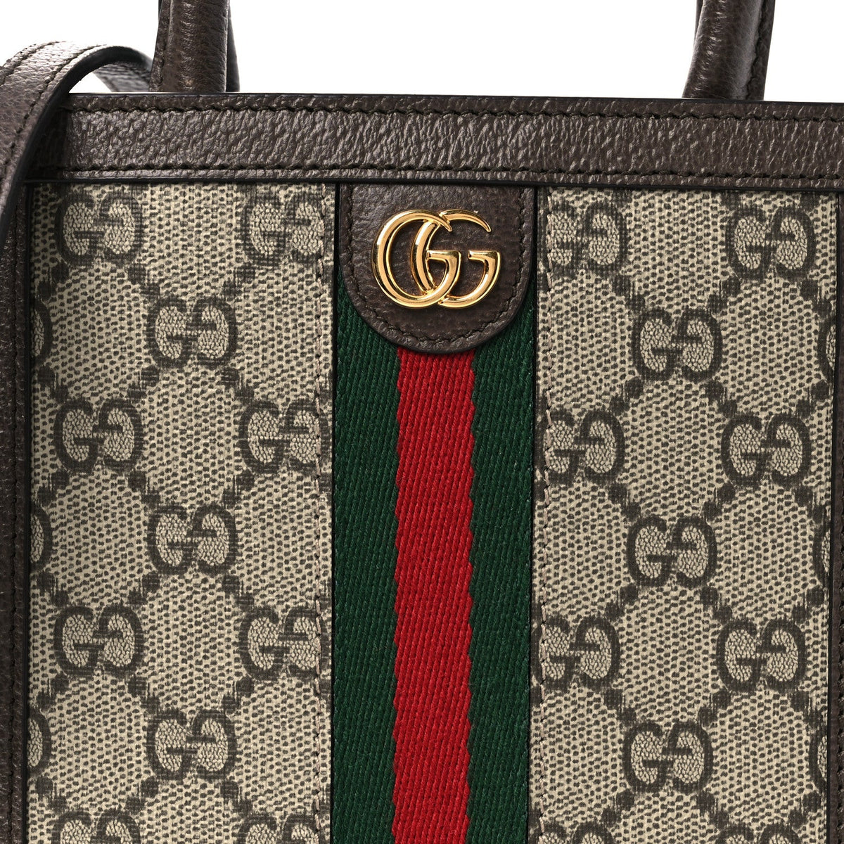 GG Supreme Monogram Textured Dollar Calfskin Web Super Mini Ophidia Mini Tote Bag Beige Ebony New Acero wholesalehk.shop