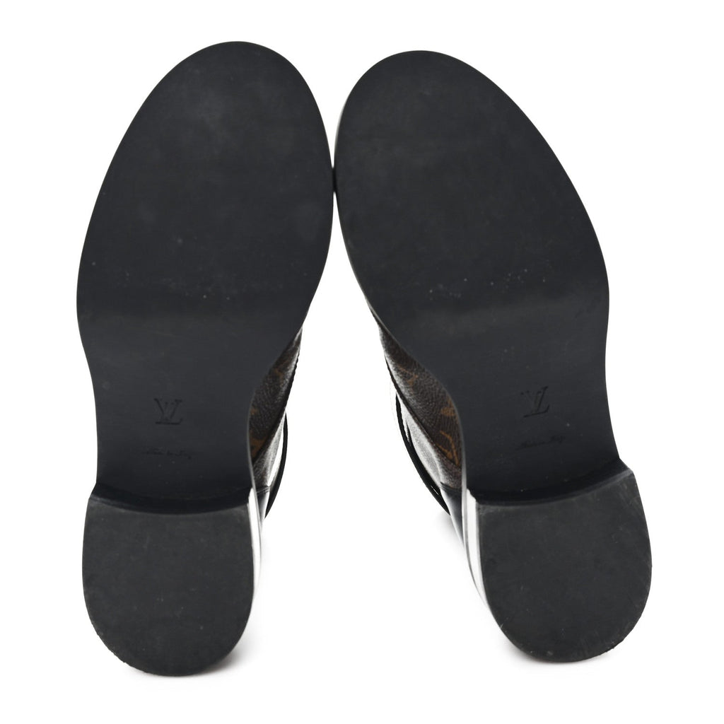 Calfskin Monogram Wonderland Flat Ranger Boots 38 Black £¨ Direct shipment via from wholesalehk.shop