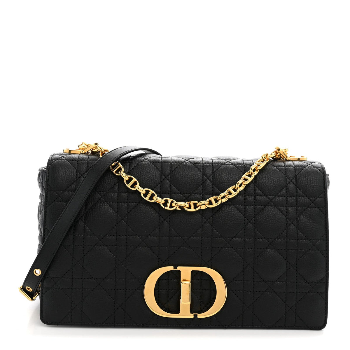 Grained Calfskin Cannage Large Caro Bag Black wholesalehk.shop