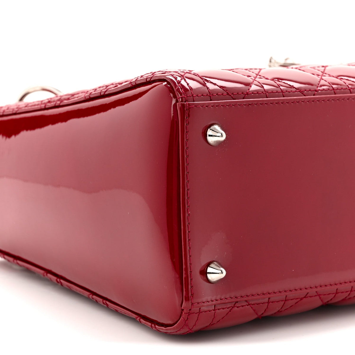 Patent Cannage Medium Lady Dior Red wholesalehk.shop