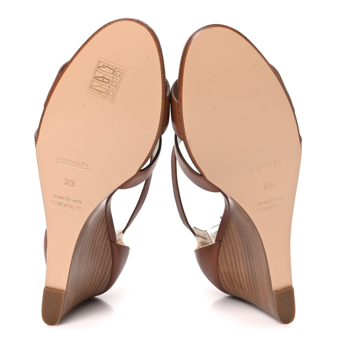 Calfskin Legend Wedge Sandals 38.5 Gold wholesalehk.shop