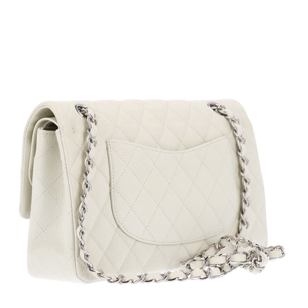 Caviar Quilted Medium Double Flap Light Green wholesalehk.shop