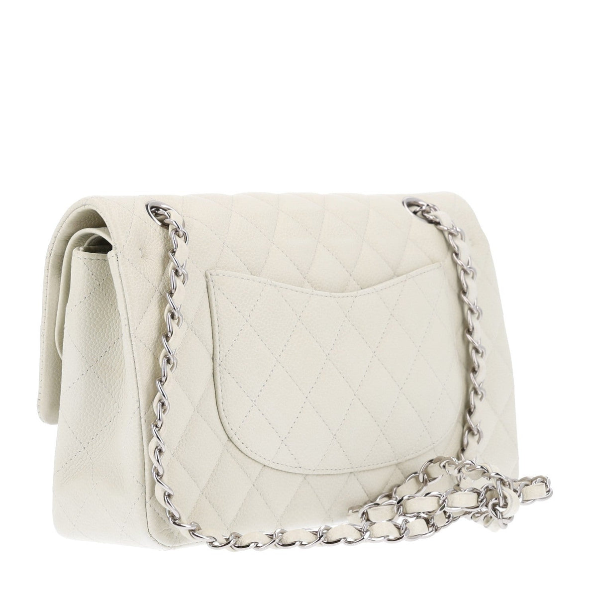 Caviar Quilted Medium Double Flap Light Green wholesalehk.shop