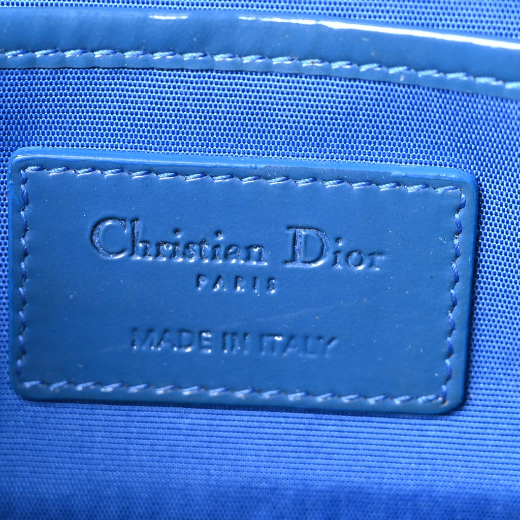 Patent Cannage Lady Dior Convertible Clutch Blue wholesalehk.shop