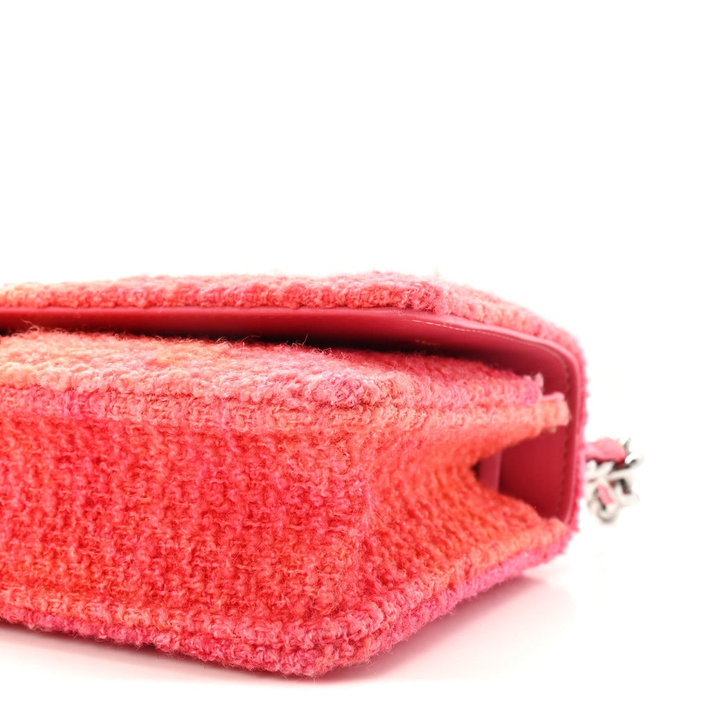 Wool Tweed Lambskin Quilted Chanel 19 Wallet On Chain WOC Coral Pink wholesalehk.shop
