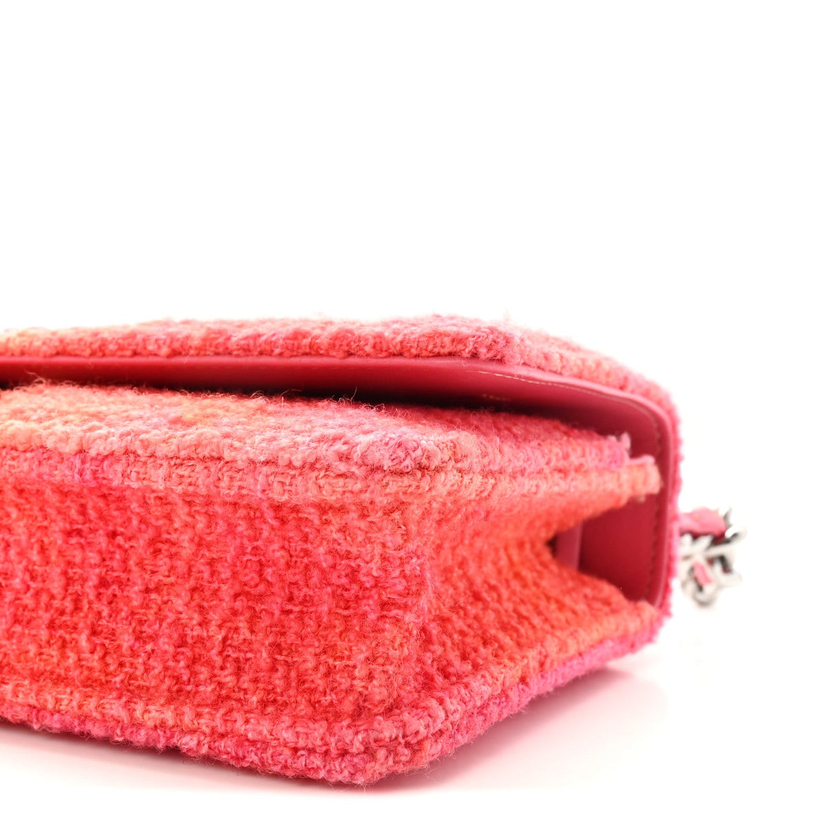 Wool Tweed Lambskin Quilted Chanel 19 Wallet On Chain WOC Coral Pink wholesalehk.shop