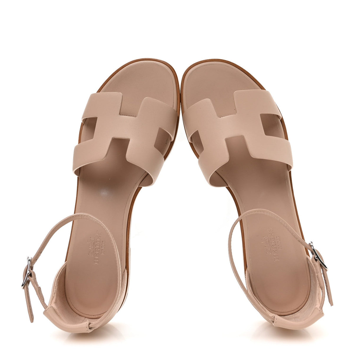Calfskin Santorini Sandals 38 Beige Camel wholesalehk.shop