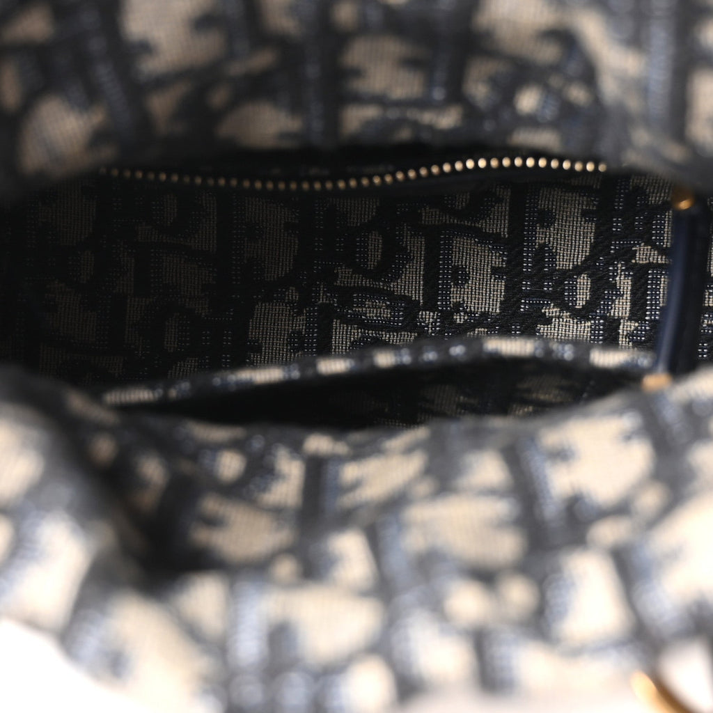Wicker Oblique Mini Lady Dior Bag Blue wholesalehk.shop