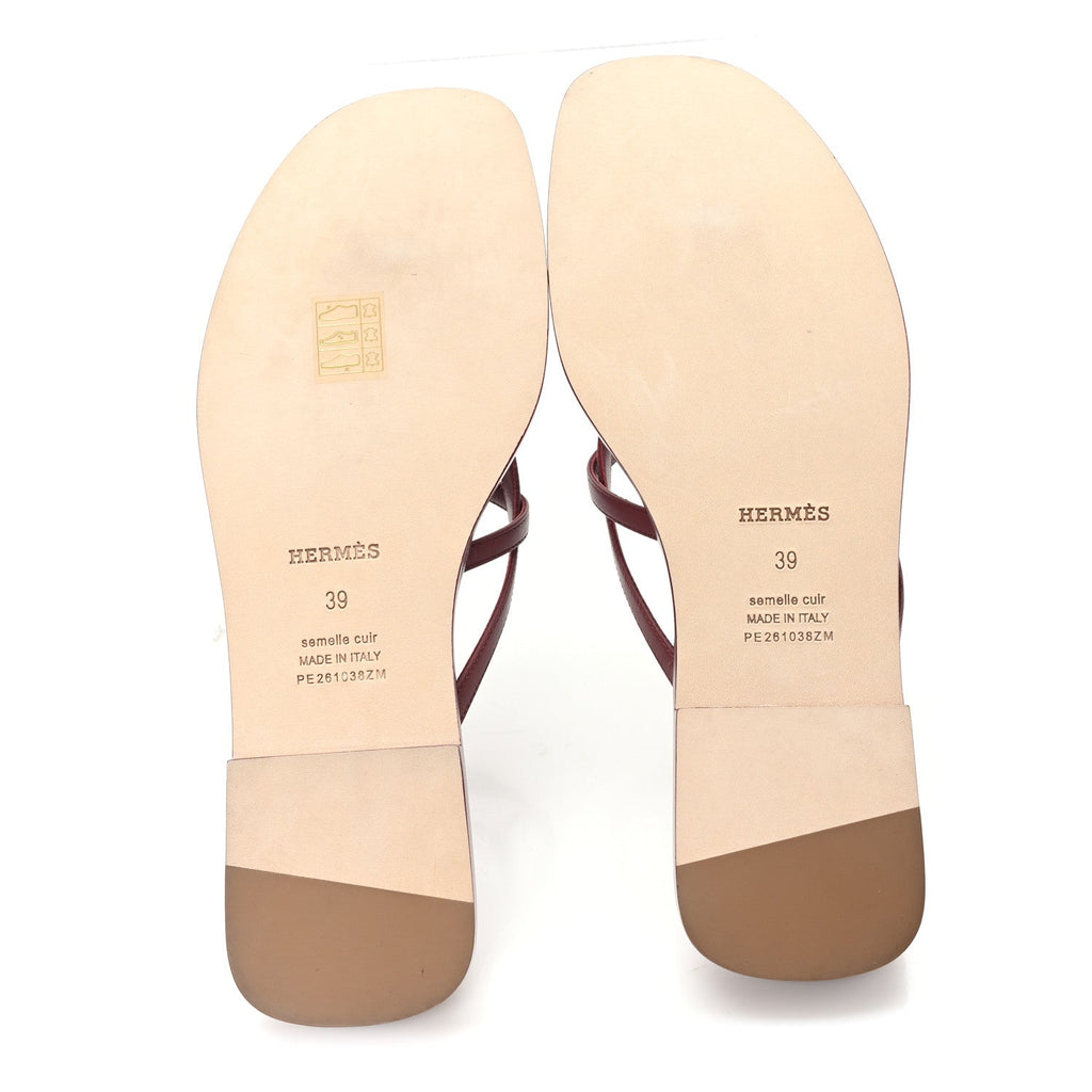 Calfskin Miss Sandals 39 Rouge H wholesalehk.shop