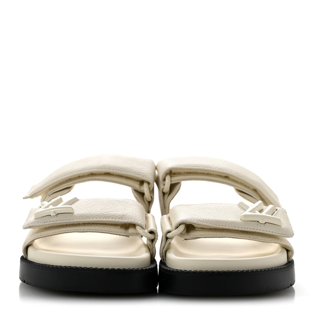 Grained Calfskin Sunset Comfort Flat Sandals  36 Light Beige £¨ Direct shipment via from wholesalehk.shop