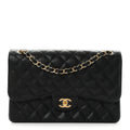Caviar Quilted Jumbo Double Flap Black wholesalehk.shop