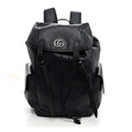 GG Supreme Monogram Textured Dollar Calfskin Medium Ophidia Double Buckle Backpack Blue Dark Blue Black wholesalehk.shop