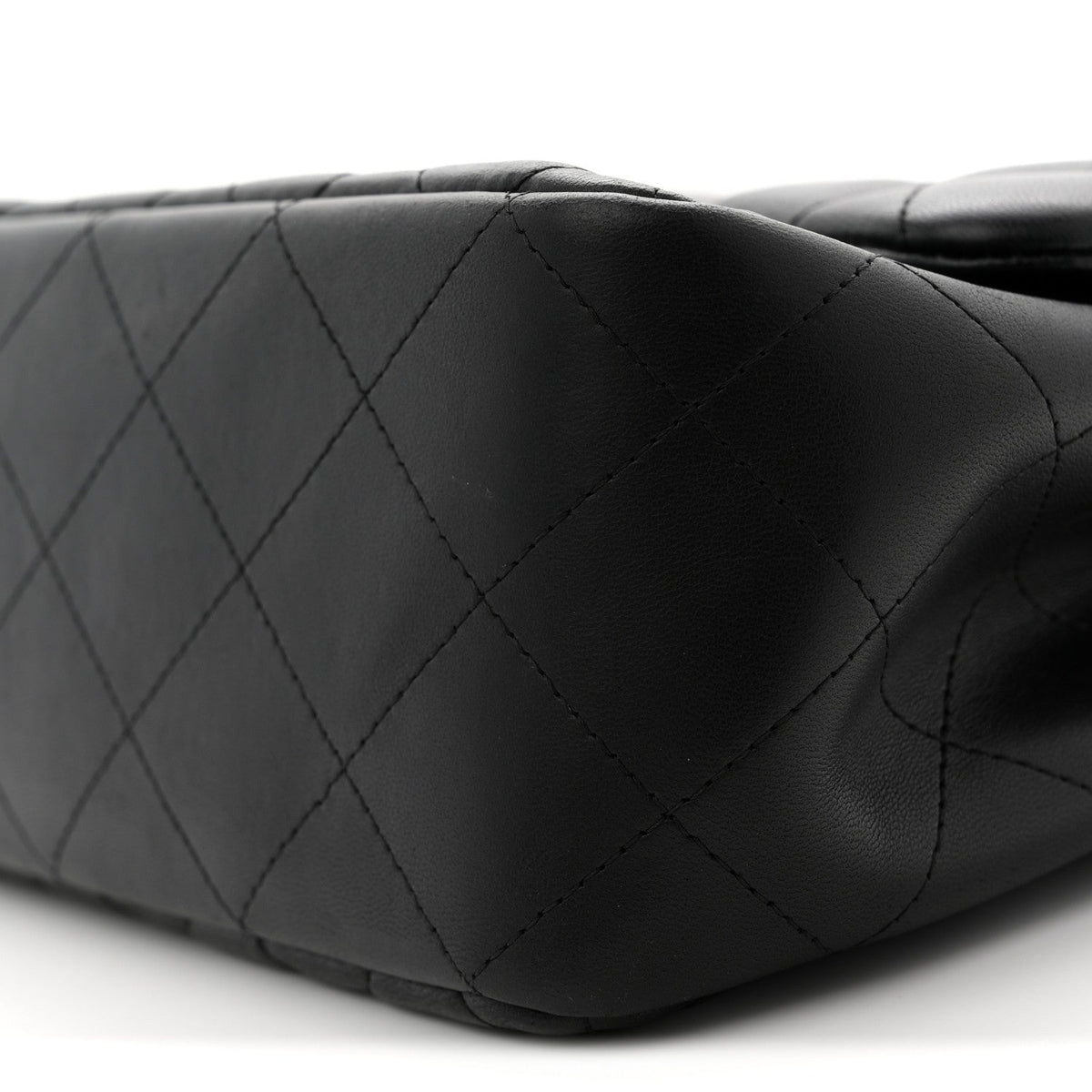 Lambskin Quilted Jumbo Double Flap Black wholesalehk.shop